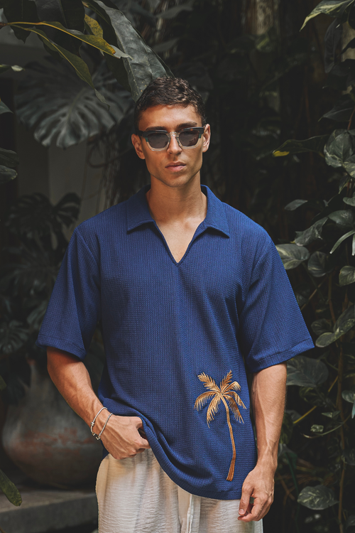 CAMISA POLO PALMAR AZUL NAUTICO