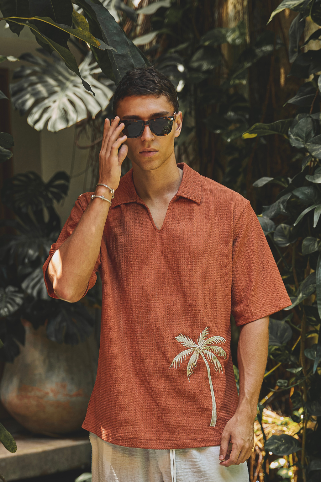 CAMISA POLO PALMAR TERRACOTA