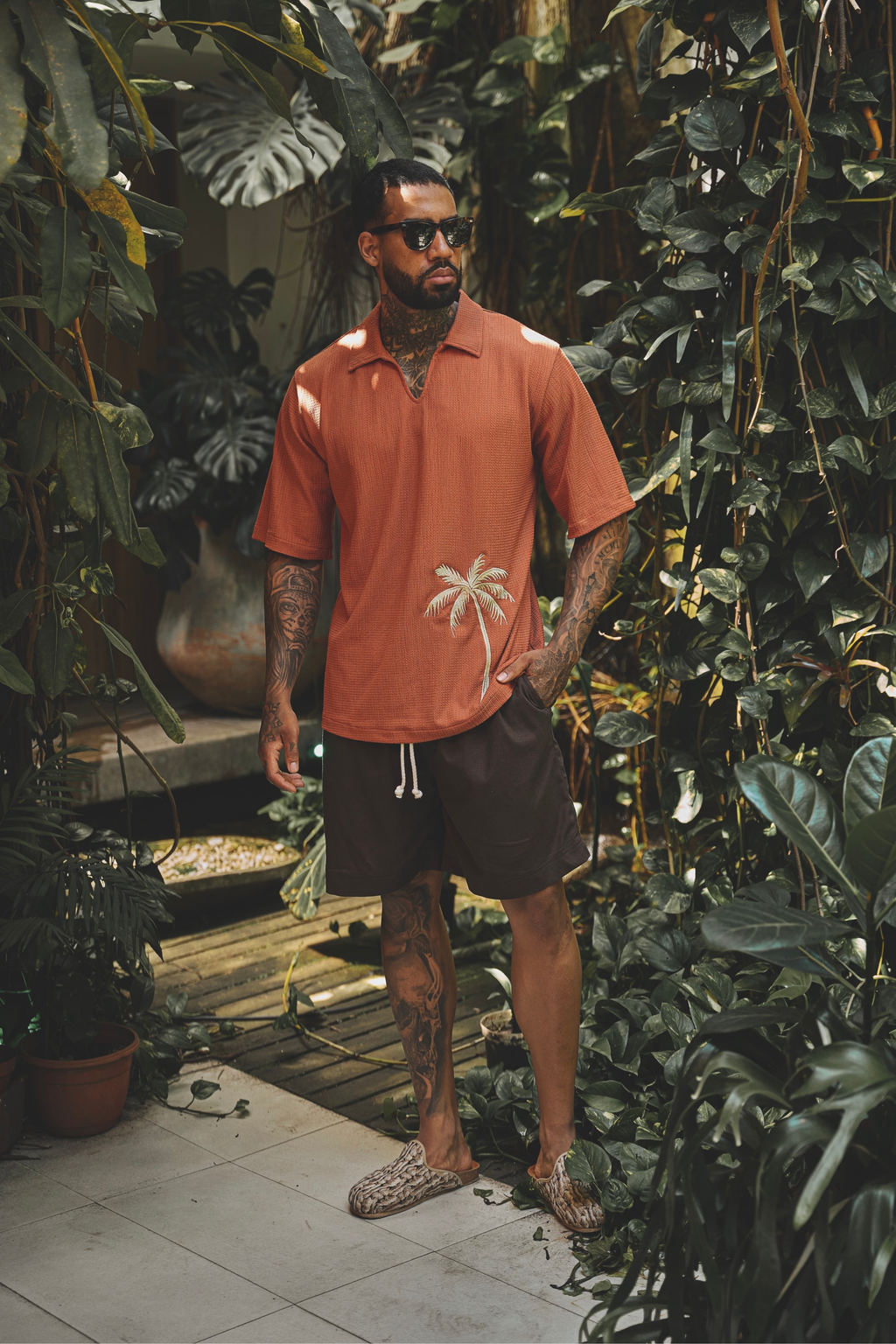 CAMISA POLO PALMAR TERRACOTA